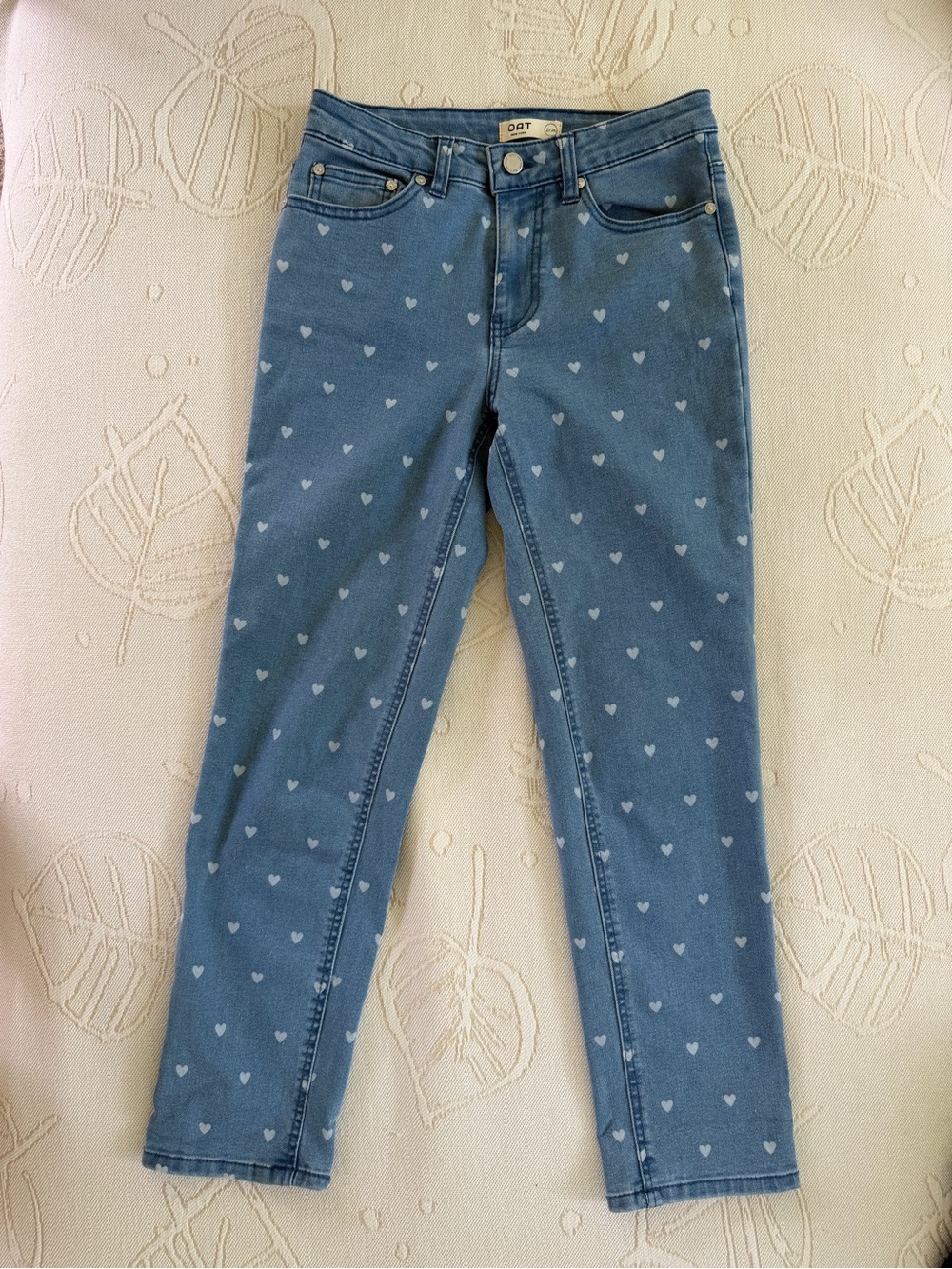 Blue Heart-Print Women’s Jeans
